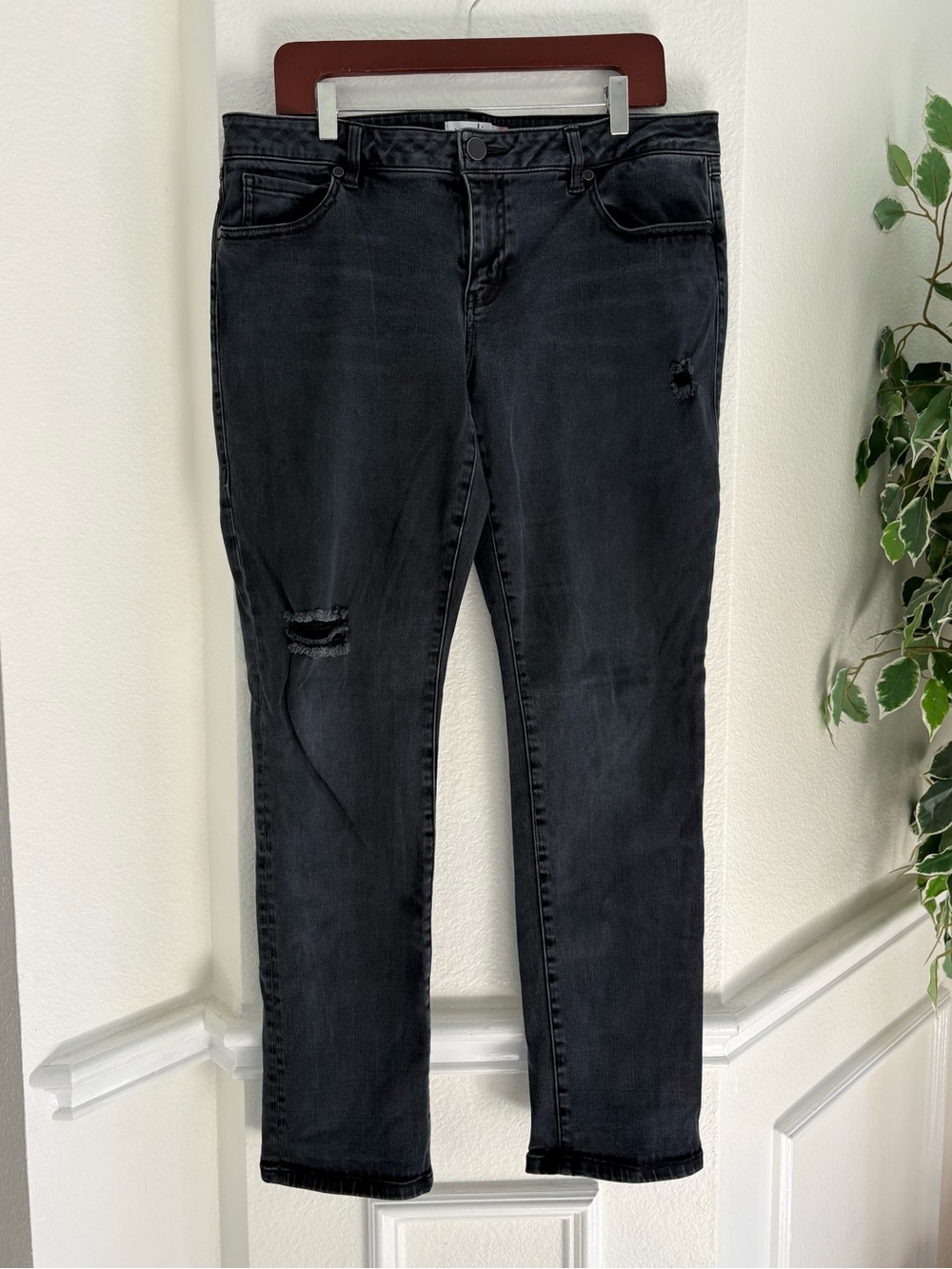 CAbi Black Slim Boyfriend Distressed Jeans